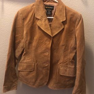 Boho camel color leather jacket- like new. M